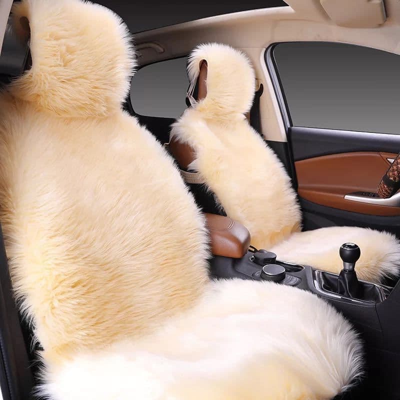 image-All-inclusive Car Seat Cover Plush Cushion Three-piece Cushion Universal Cushion Winter