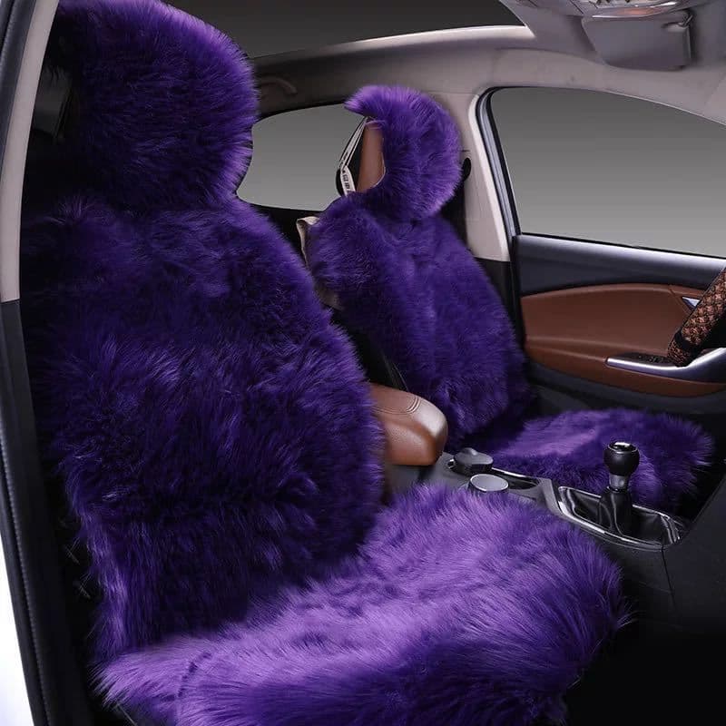 image-All-inclusive Car Seat Cover Plush Cushion Three-piece Cushion Universal Cushion Winter