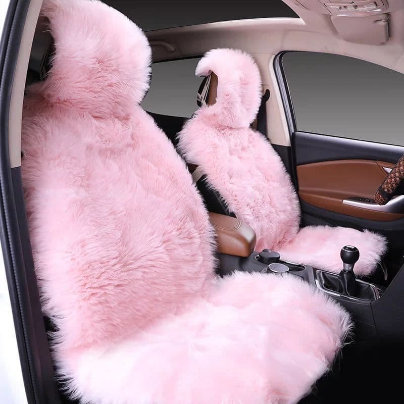 image-All-inclusive Car Seat Cover Plush Cushion Three-piece Cushion Universal Cushion Winter