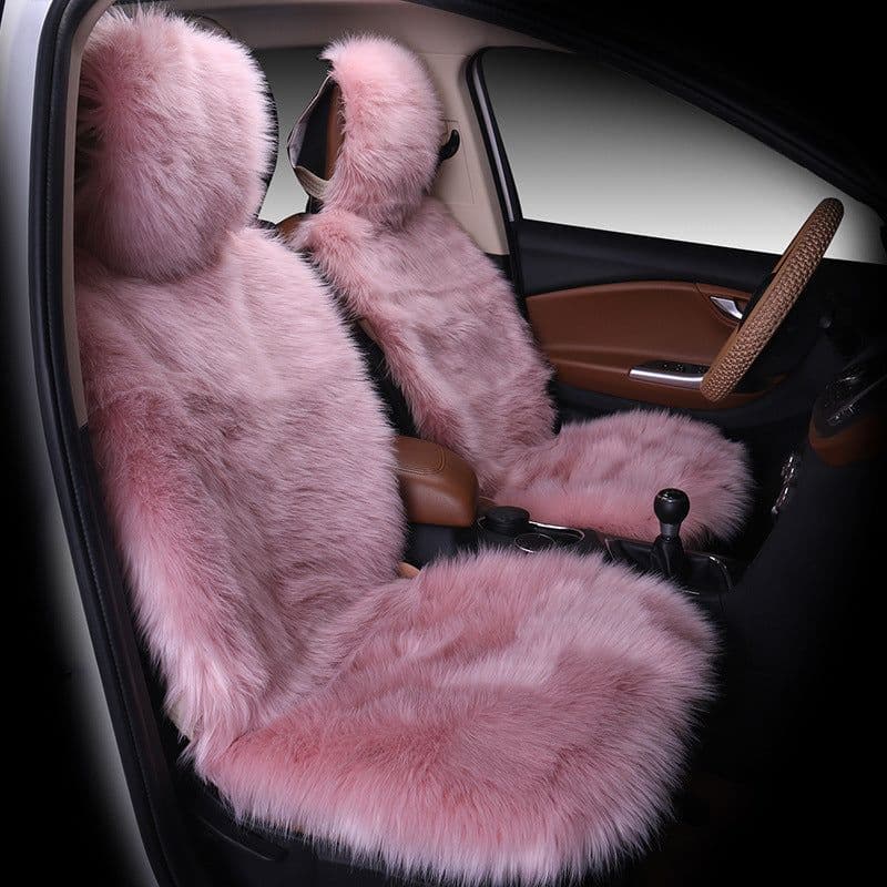 image-All-inclusive Car Seat Cover Plush Cushion Three-piece Cushion Universal Cushion Winter