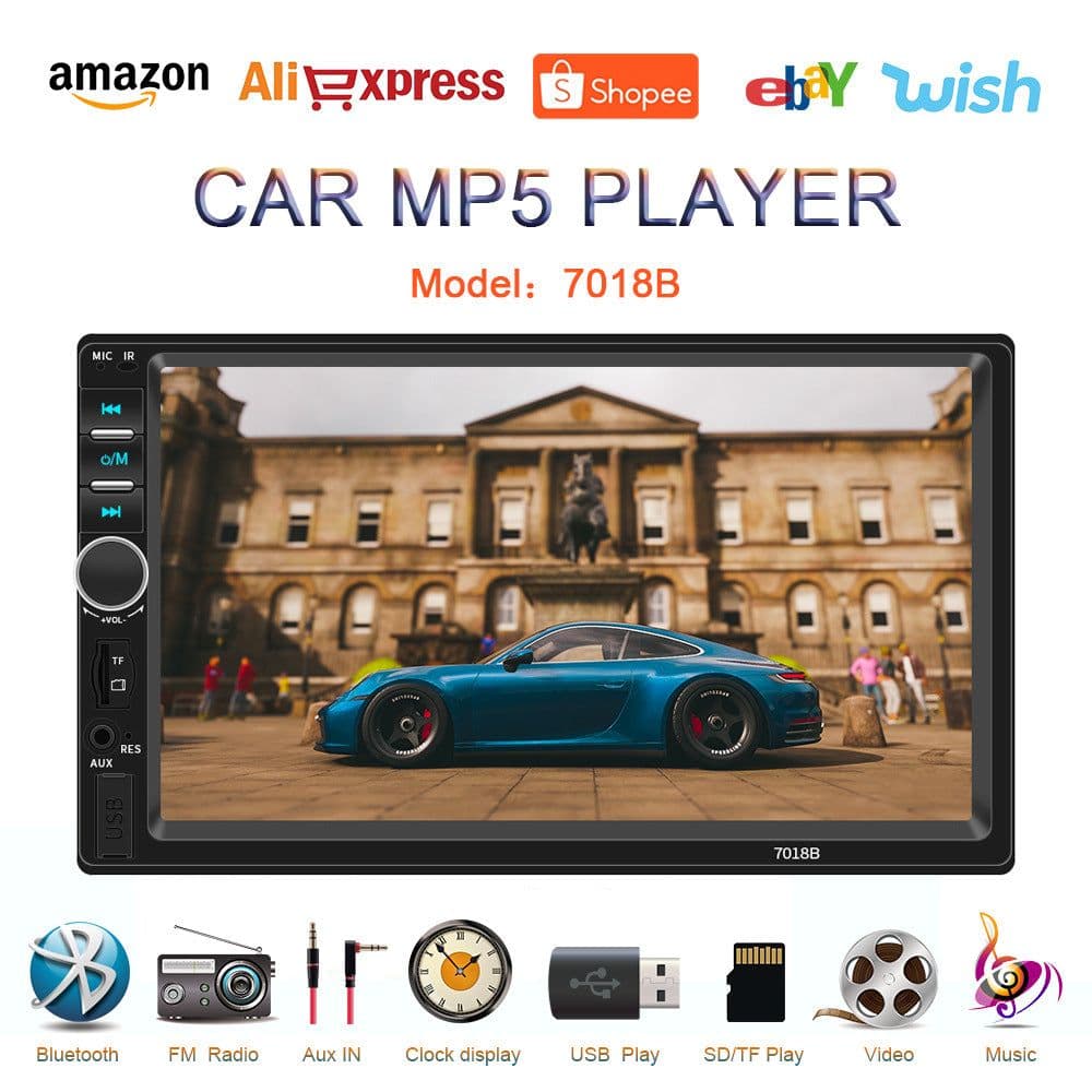 image-Mobile phone interconnection universal 7-inch dual spindle vehicle mp5