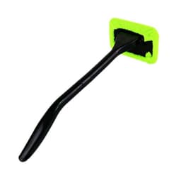 image-microfiber car window cleaner with brush long handle car washer, windshield wiper, glass cleaning brush washable cloth fabric practice tool