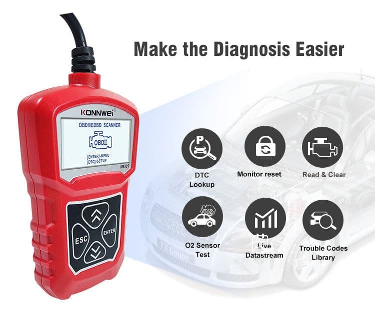 image-KW310 Car Diagnostic Scanner Scanner Barcode Reader Tool