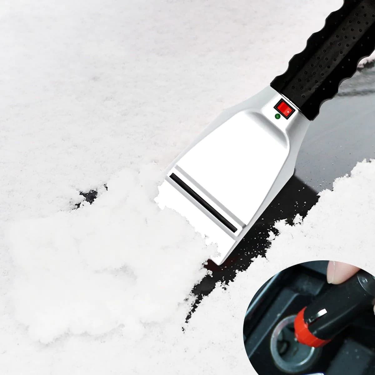 image-Heatable snow removal shovel for vehicle