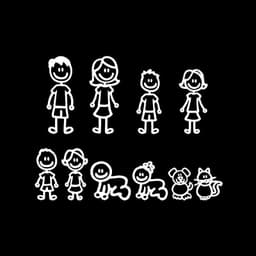 image-Big Family Cartoon Car Stickers Funny