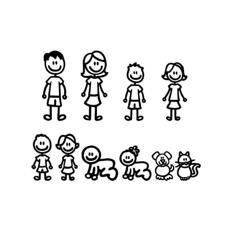 image-Big Family Cartoon Car Stickers Funny