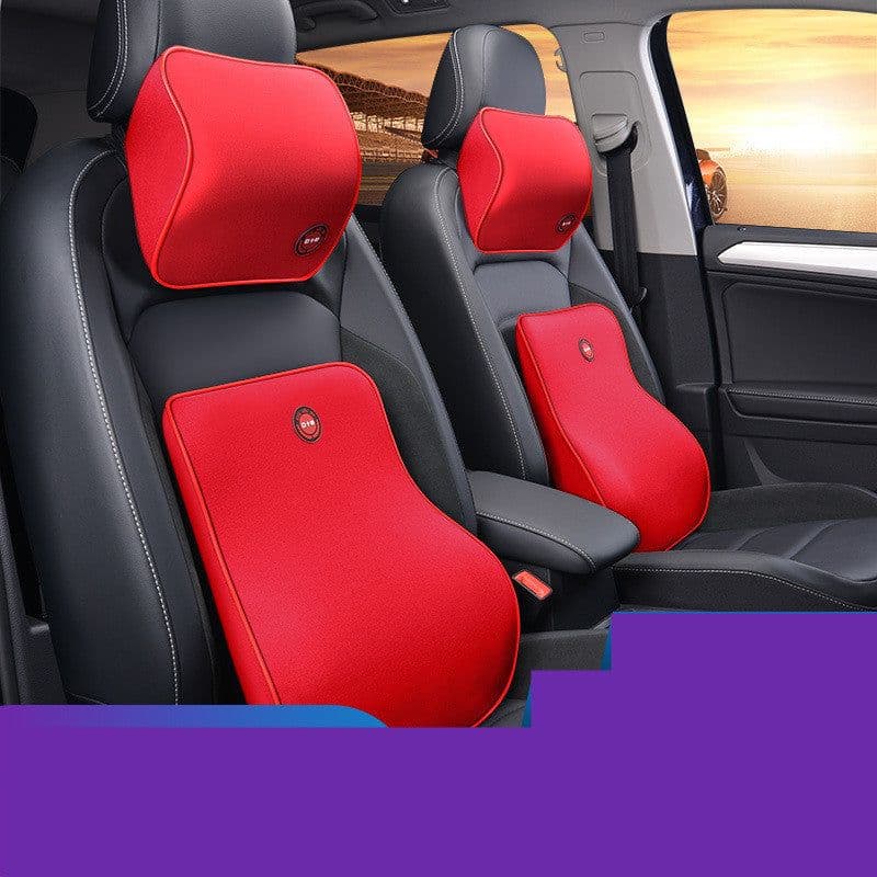 image-Car Headrest Neck Protector Backrest Car Seat Pillow Lumbar Pillow Memory Foam