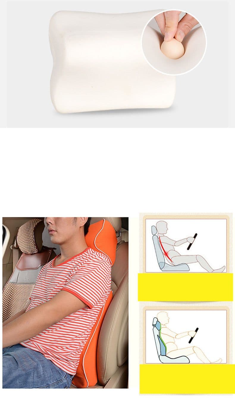 image-Car Headrest Neck Protector Backrest Car Seat Pillow Lumbar Pillow Memory Foam