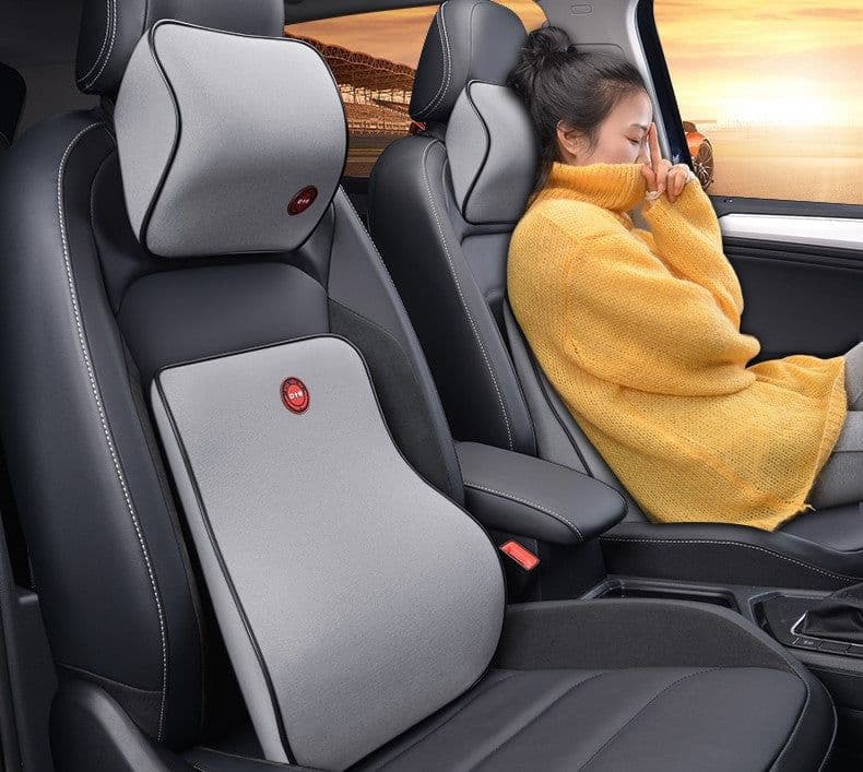image-Car Headrest Neck Protector Backrest Car Seat Pillow Lumbar Pillow Memory Foam