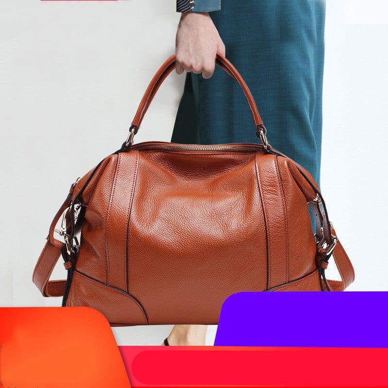 image-European And American Leather Top Layer Cowhide Bag For Ladies