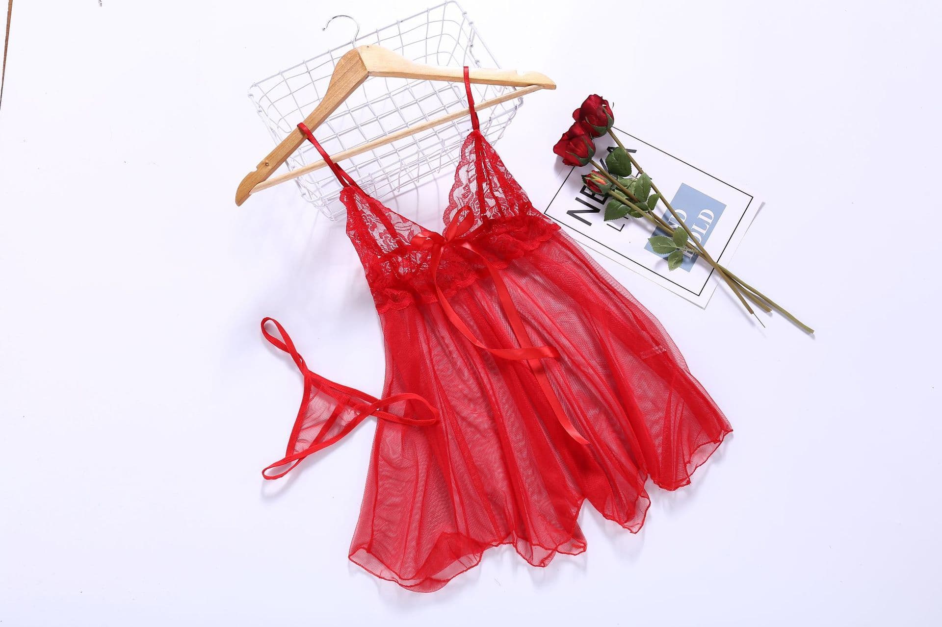image-Sexy Lingerie Sexy Lingerie Front Slit Nightdress