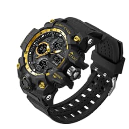image-Men Dual Display Quartz Sports Watches Multi-Function Waterproof Male Stopwatch Wristwatch