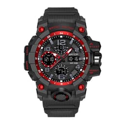 image-Men Dual Display Quartz Sports Watches Multi-Function Waterproof Male Stopwatch Wristwatch