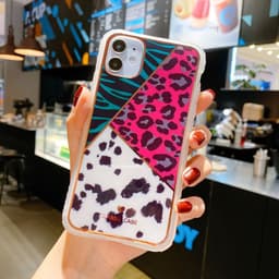 image-Electroplating love leopard print small waist protective cover phone case