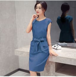image-The Little Guy Wears A Petite Fashion Lace-up Student Dress