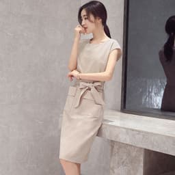 image-The Little Guy Wears A Petite Fashion Lace-up Student Dress