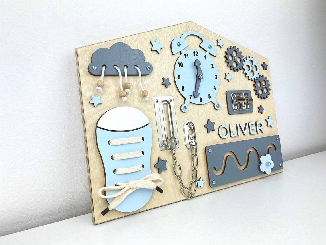 image-Busy Board Baby Unlocking Toy Montessori Teaching Aid