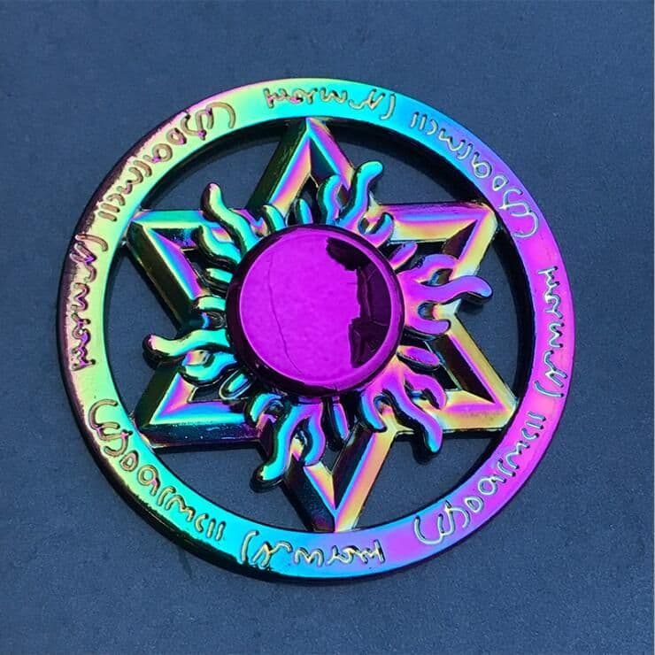 image-Rainbow Fidget Spinner Edc Hand Toy Metal Adhd Finger Tri Focus Brass New Kids