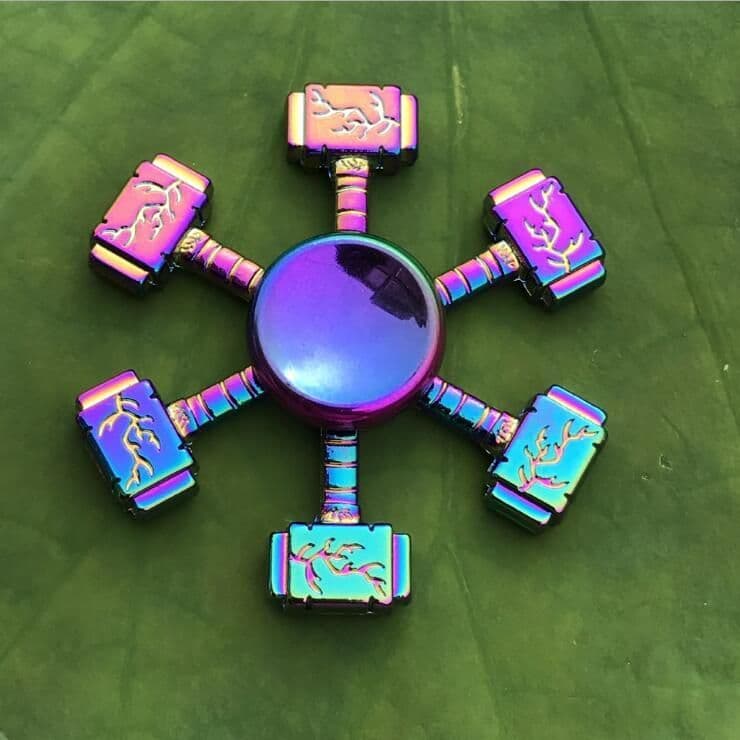 image-Rainbow Fidget Spinner Edc Hand Toy Metal Adhd Finger Tri Focus Brass New Kids