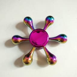 image-Rainbow Fidget Spinner Edc Hand Toy Metal Adhd Finger Tri Focus Brass New Kids