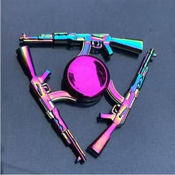 image-Rainbow Fidget Spinner Edc Hand Toy Metal Adhd Finger Tri Focus Brass New Kids