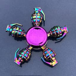 image-Rainbow Fidget Spinner Edc Hand Toy Metal Adhd Finger Tri Focus Brass New Kids