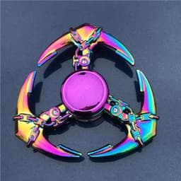 image-Rainbow Fidget Spinner Edc Hand Toy Metal Adhd Finger Tri Focus Brass New Kids