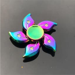 image-Rainbow Fidget Spinner Edc Hand Toy Metal Adhd Finger Tri Focus Brass New Kids