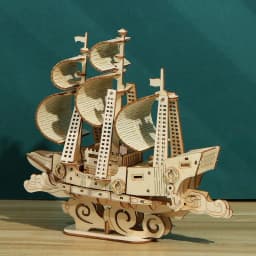 image-Ocean Sailing Puzzle 3D Basswood Children's Puzzle Toy