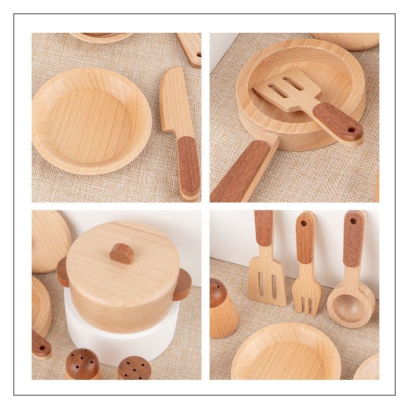 image-Children's play house educational wooden kitchen toy