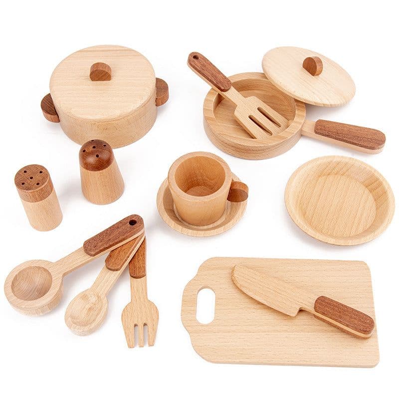 image-Children's play house educational wooden kitchen toy