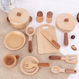 image-Children's play house educational wooden kitchen toy