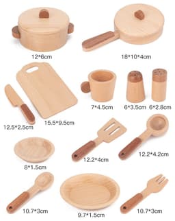 image-Children's play house educational wooden kitchen toy