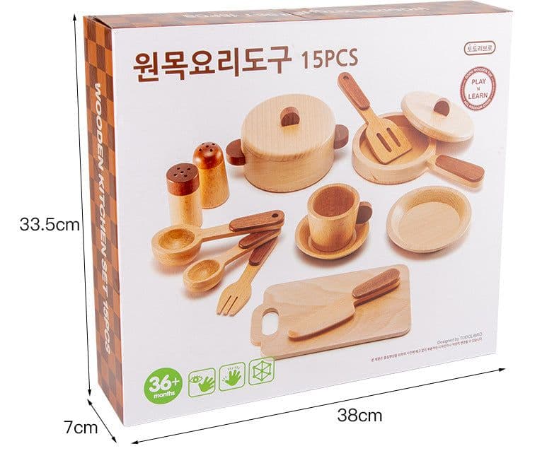 image-Children's play house educational wooden kitchen toy