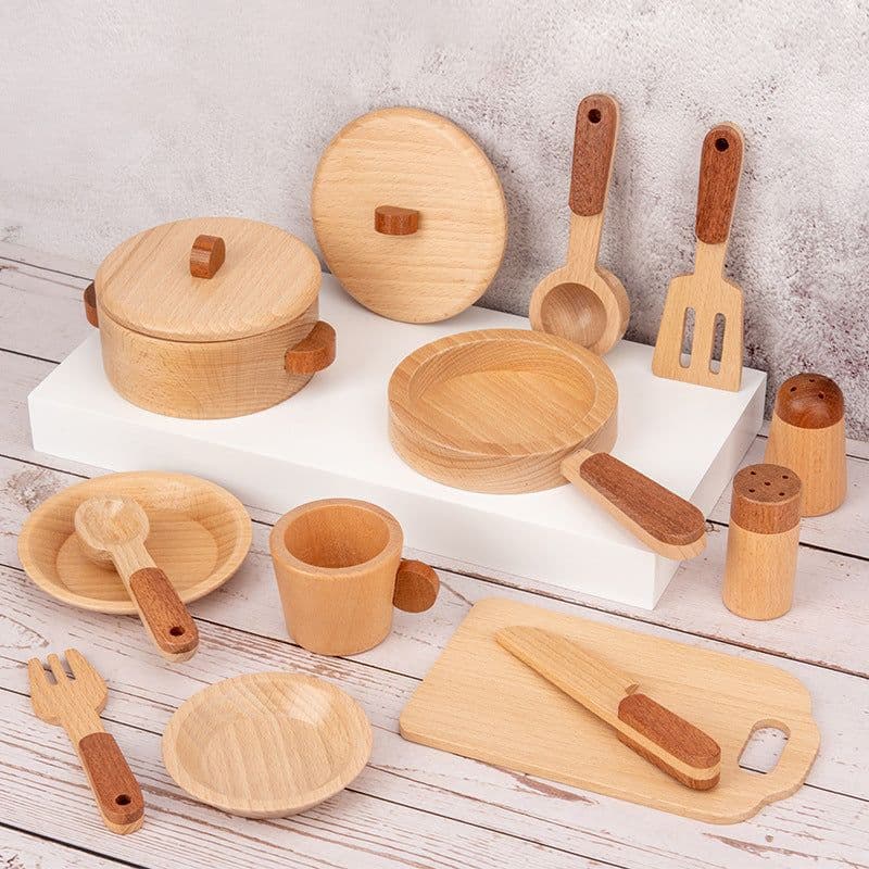 image-Children's play house educational wooden kitchen toy