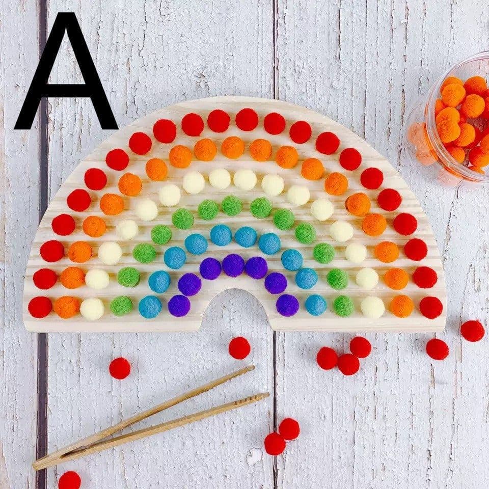 image-Rainbow Hair Ball Building Blocks Baby Early Education Educational Toys