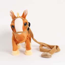 image-Children's Electric Plush Toy Will Sing And Dance Simulation Horse Leash Walking Electronic Horse Machine Horse
