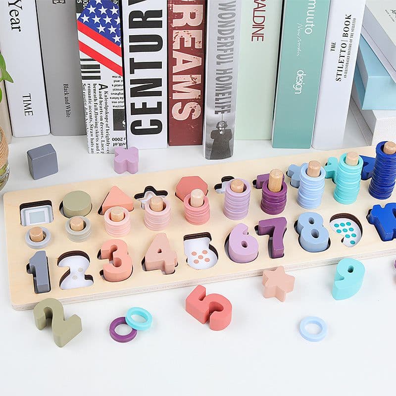 image-Wooden Building Blocks Educational Toys For Children'S Teaching Aids On Puzzles