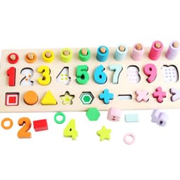 image-Wooden Building Blocks Educational Toys For Children'S Teaching Aids On Puzzles