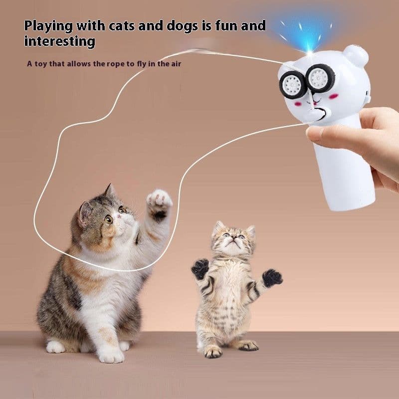 image-Luminous Rope Transmitter Electric Propeller Cat Teaser Toy