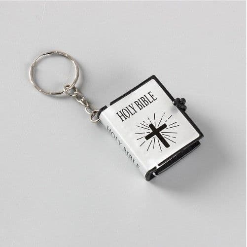 image-Mini HOLY Bible Keychain Religious Christian Jesus Cross Key Chain Women Prayer God Bless Gift Souvenirs Keyring