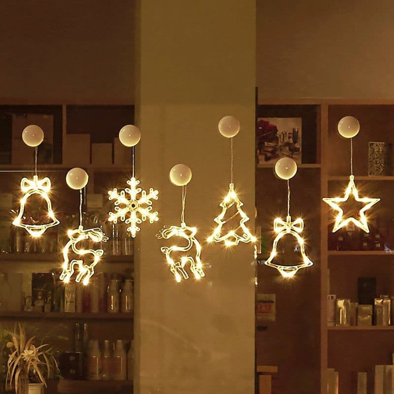 image-Star String Lights LED Christmas Curtain Lights Indoor Bedroom Home Party Decoration Snowman Christmas Tree Holiday Lights