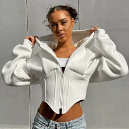 image-Zipper Hoodie Cardigan Y2K Ins Fashion Street Long Sleeve Corset Jacket Women Clothing