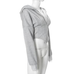 image-Zipper Hoodie Cardigan Y2K Ins Fashion Street Long Sleeve Corset Jacket Women Clothing