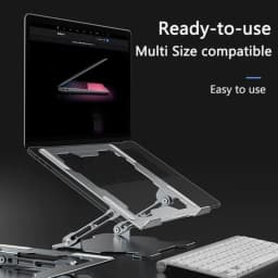image-Adjustable Laptop Stand Portable Computer Stand Aluminum Alloy Laptop Riser Compatible Laptop Stand Holder