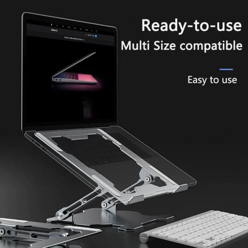 image-Adjustable Laptop Stand Portable Computer Stand Aluminum Alloy Laptop Riser Compatible Laptop Stand Holder