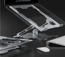 image-Adjustable Laptop Stand Portable Computer Stand Aluminum Alloy Laptop Riser Compatible Laptop Stand Holder