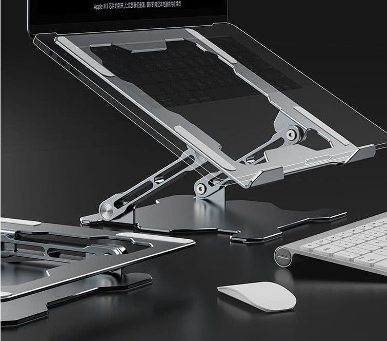 image-Adjustable Laptop Stand Portable Computer Stand Aluminum Alloy Laptop Riser Compatible Laptop Stand Holder
