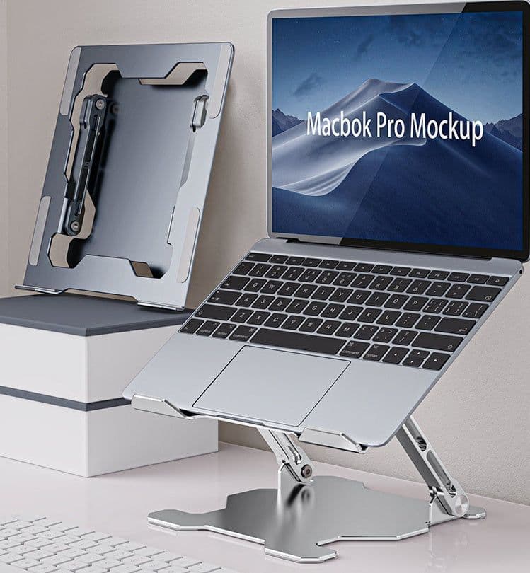 image-Adjustable Laptop Stand Portable Computer Stand Aluminum Alloy Laptop Riser Compatible Laptop Stand Holder