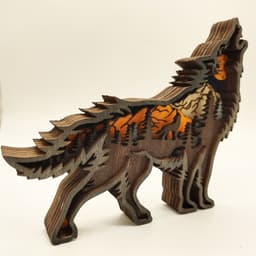 image-Christmas Decoration Wooden Animal Carving Handcraft Gift Wall Hanging Sculpture 3D Bear Deer Elk Art Decor New Year Ornaments